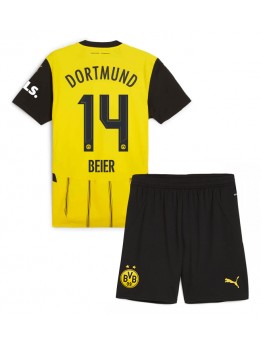 Borussia Dortmund Maximilian Beier #14 Heimtrikotsatz für Kinder 2024-25 Kurzarm (+ Kurze Hosen)